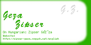 geza zipser business card